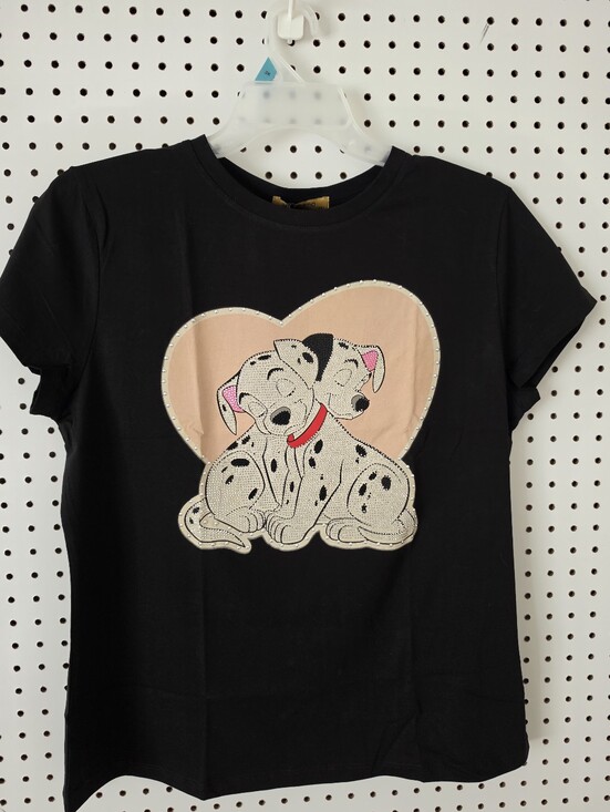 Vinizbena Tops - Dalmatian Rhinestone Graphic Tee Black Heart NWT Women's M VINIZBENA